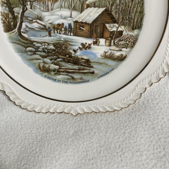 Decorative Plates Harker Pottery. A Home In The Wilderness. The Farmers Home. - Picture 4 of 7